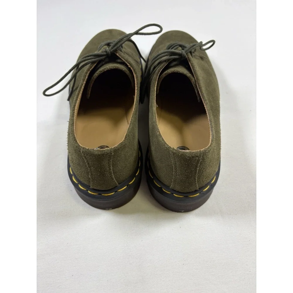 Dr Martens Smiths Olive Green Suede 4-Eye Derby Mens 7 Womens 8 NWOB LA004